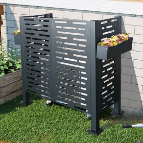 4*2 FT Air Conditioner Fence for Outdoor Units,Metal Privacy Fence Cover, Perfect to Conceal Air Conditioning Units (W540133740)