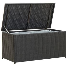 Patio Storage Box Poly Rattan 39.3"x19.6"x19.6" Black