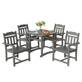 VEVOR 5 Pieces Patio Dining Set, Outdoor Square Furniture Table and Chairs, All Weather Garden Furniture Table Sets, HIPS Small Patio Conversation Set