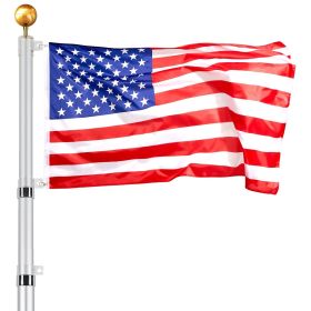 VEVOR 20FT Telescoping Flag pole Kit, Heavy Duty Aluminum Alloy in Ground Flag Poles for Outside, 3 Display Modes Flagpole with 3x5 American Flag