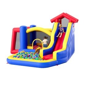 VEVOR Inflatable Bounce House, Outdoor High Quality Playhouse Trampoline, Jumping Bouncer with Blower, Slide, and Storage Bag