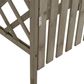 vidaXL Pergola with Gate 116x40x204 cm Grey Solid Firwood (Option: as picture)