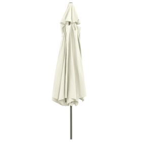 vidaXL Garden Parasol with Metal Pole 390 cm Sand White (Option: as picture)