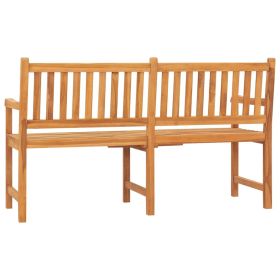 vidaXL 3-Seater Patio Bench with Table 59.1" Solid Teak Wood (Option: as picture)