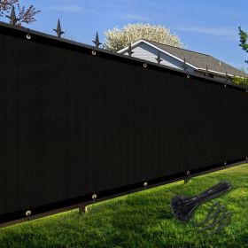 Artpuch Privacy Fence Screen Black Customized Outdoor Mesh Panels for Backyard, Balcony,Patio,Construction Site with Zip Ties (Color: Black, size: 4x53 ft)