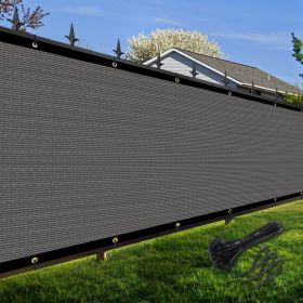 Artpuch Privacy Fence Screen Dark Grey Customized Outdoor Mesh Panels for Backyard, Balcony,Patio,Construction Site with Zip Ties (Color: Dark Grey, size: 6x38 ft)