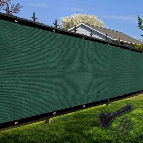 Artpuch Privacy Fence Screen Dark Green Customized Outdoor Mesh Panels for Backyard, Balcony,Patio,Construction Site with Zip Ties (Color: Dark Green, size: 5x3 ft)